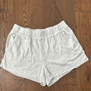 Light grey Aerie lounge shorts with pockets